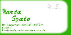 marta szalo business card